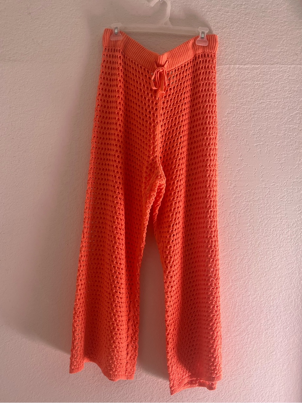 AERIE Crochet Cover-Up Slit Ankle Wide Leg Pants size XL
